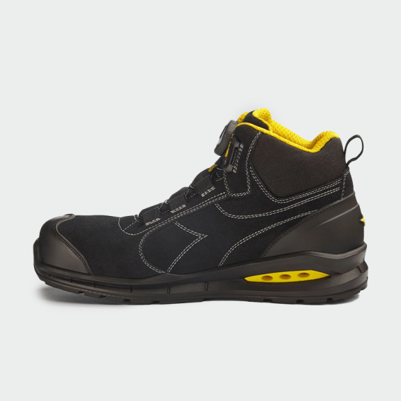 Hi work shoes with a toe cap RUN NET AIRBOX MASTER BOA MID S3S - Black color