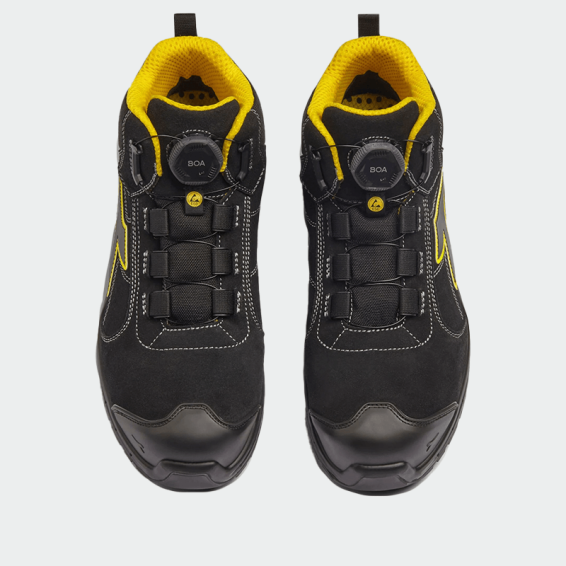 Hi work shoes with a toe cap RUN NET AIRBOX MASTER BOA MID S3S - Black color
