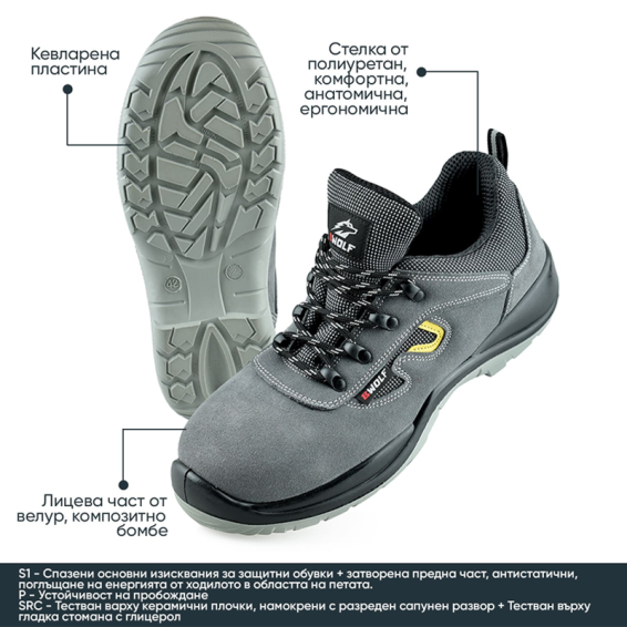 Low work shoes with a toe cap BWOLF DYLAN S1P