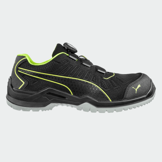 Low work shoes with a toe cap FUSE DISC LOW S1PS - Black color