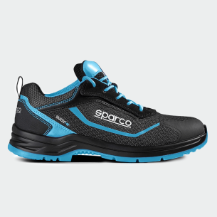 Low work shoes with a toe cap INDY-E ASTER LOW S3S - Black / Blue color