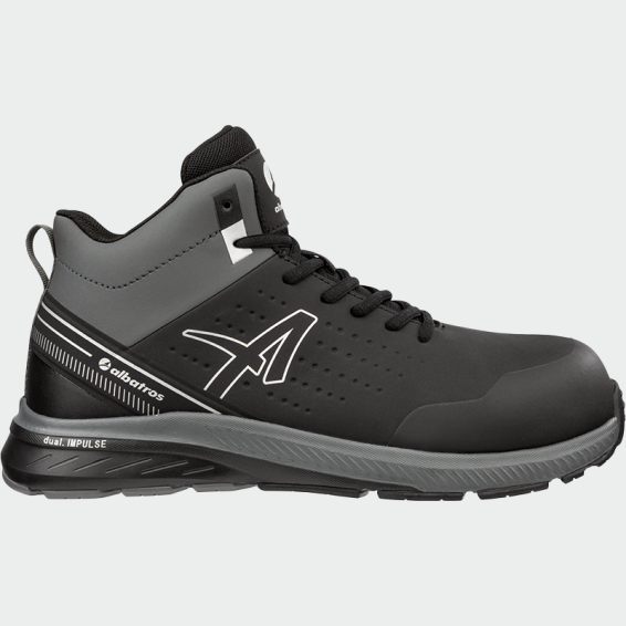 Hi work shoes with a toe cap VIGOR 2 IMPULSE MID S3S - Black color