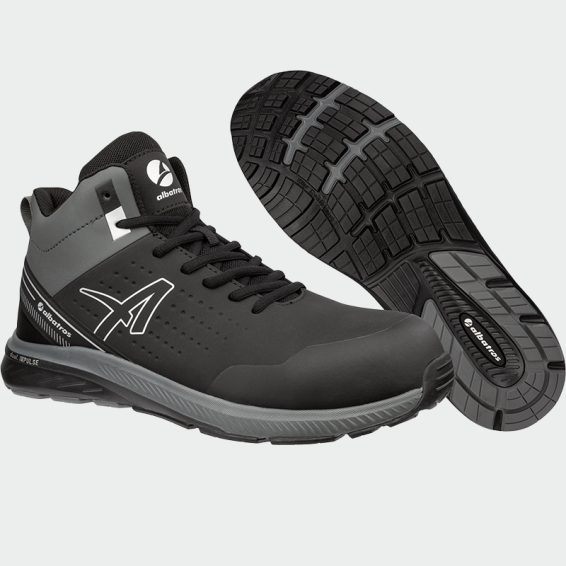 Hi work shoes with a toe cap VIGOR 2 IMPULSE MID S3S - Black color