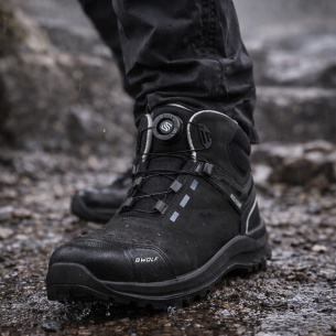 Hi work shoes with a toe cap DEFENDER FIT HI S3S - Black color 2