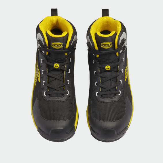 Hi work shoes with a toe cap VORTEX DA2 MID S3S - Black color