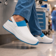 Medical clogs KAI O1 - White / Blue color 2