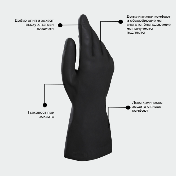 Chemical protection gloves ALTO 260 - Black color