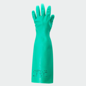 Chemical protection gloves AlphaTec 37-185 - Green color