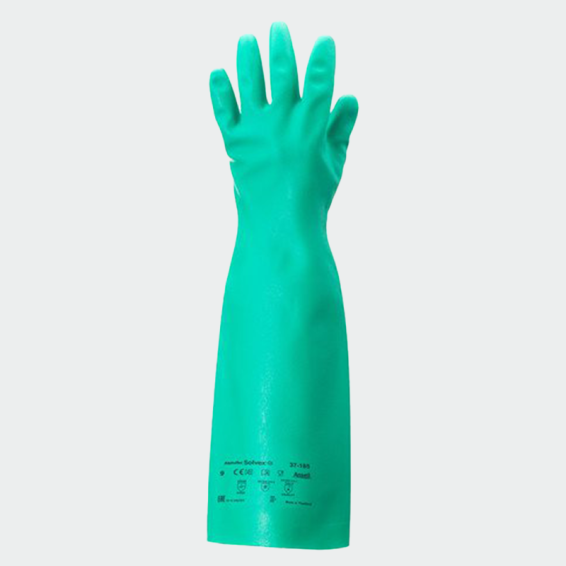 Chemical protection gloves AlphaTec 37-185 - Green color