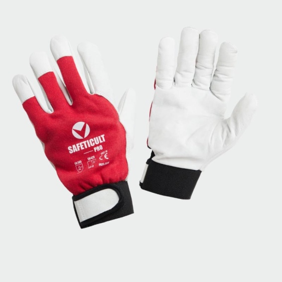 Leather work gloves BASS PRO - Red color