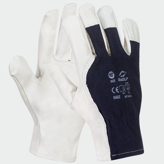 Leather work gloves BAUZ - Black color