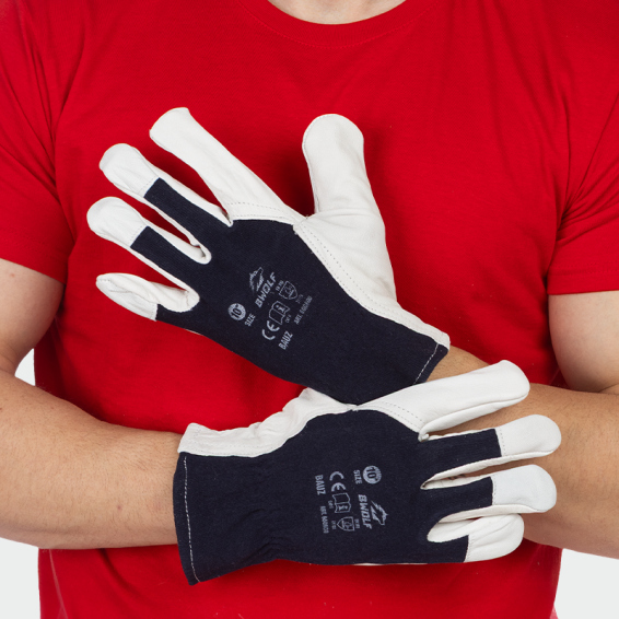 Leather work gloves BAUZ - Black color