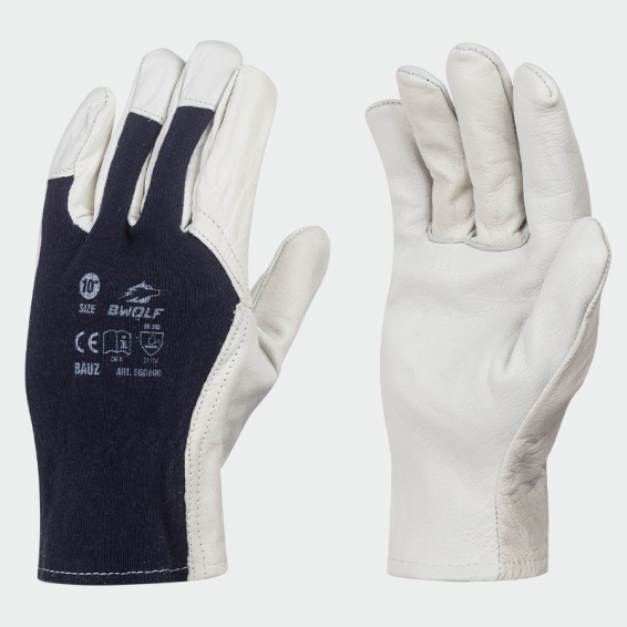Leather work gloves BAUZ - Black color