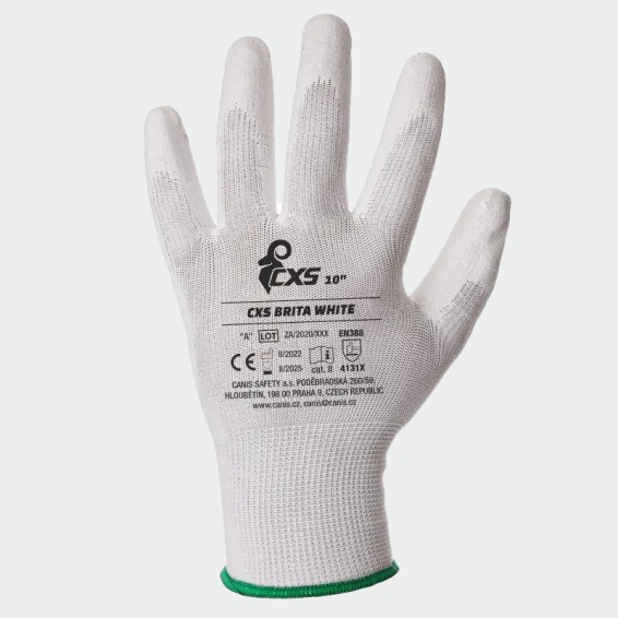 Polyurethane gloves BRITA White - White color
