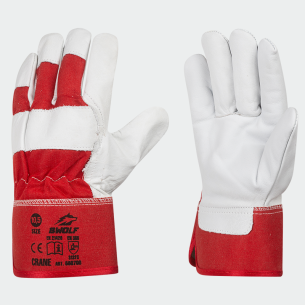 Leather work gloves CRANE - Red color