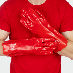 Chemical protection gloves FOZE - Red color 2