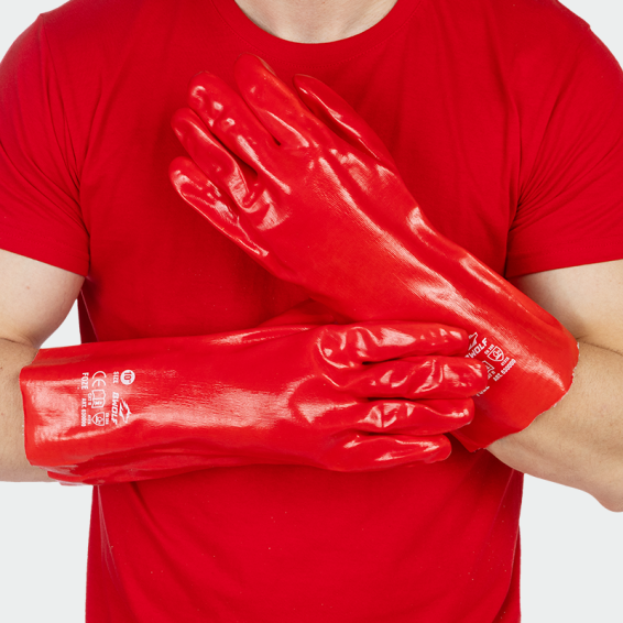 Chemical protection gloves FOZE - Red color