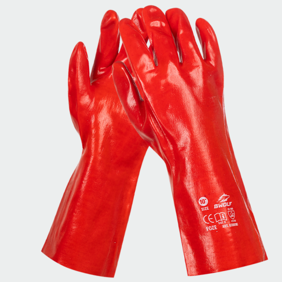 Chemical protection gloves FOZE - Red color