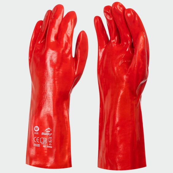 Chemical protection gloves FOZE - Red color