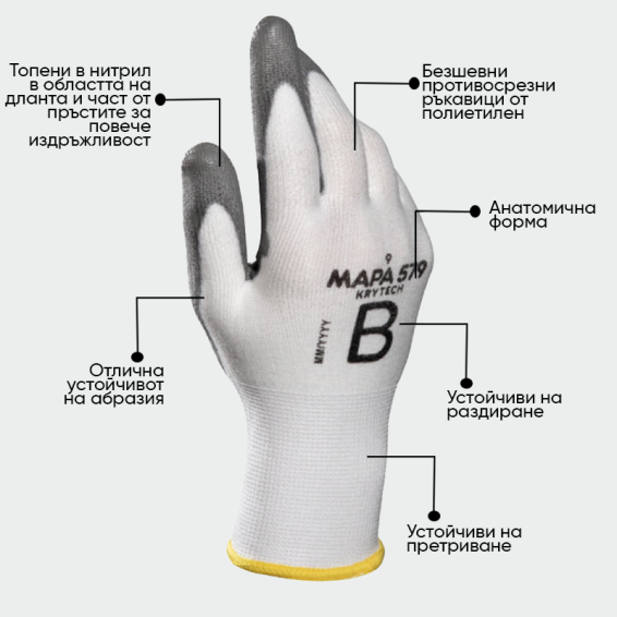 Cut resistant gloves KRYTECH 579 - White color