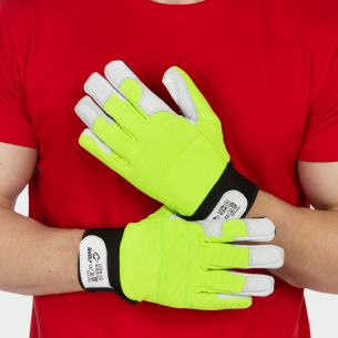 Leather work gloves LION LAB - Green color 2