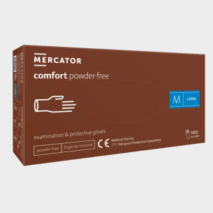Disposable latex gloves M COMFORT - White color