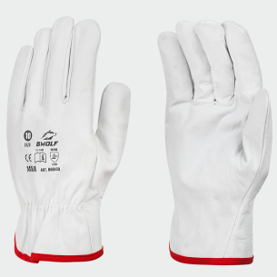Leather work gloves MANA - White color