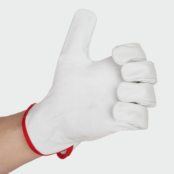 Leather work gloves MANA - White color