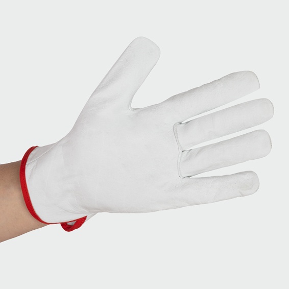 Leather work gloves MANA - White color