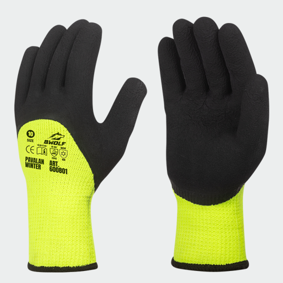 Latex gloves PAVALAN Winter - Yellow color
