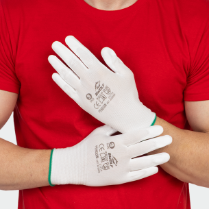 Polyurethane gloves PENGUIN White - White color 2