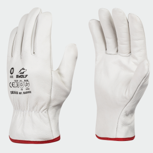 Leather work gloves SOLIMANA - White color
