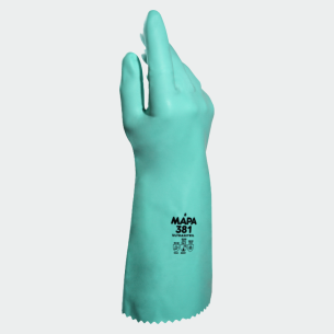 Chemical protection gloves ULTRANITRIL 381 - Green color