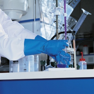 Chemical protection gloves ULTRANITRIL 472 - Blue color 2