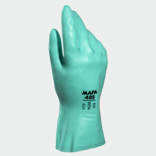 Chemical protection gloves ULTRANITRIL 485 - Green color